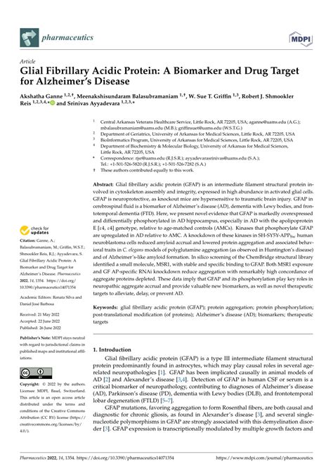 ofgfap|Glial Fibrillary Acidic Protein: A Biomarker and Drug Target for ...